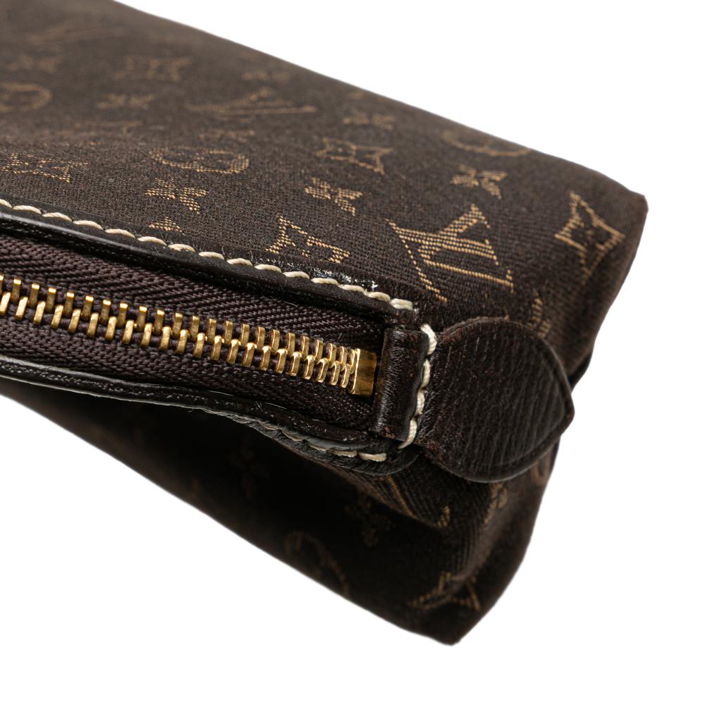 Louis Vuitton AB Louis Vuitton Brown Dark Brown Canvas Fabric Monogram Mini Lin Cosmetic Pouch Spain