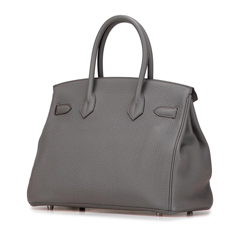 Hermès AB Hermès Gray Calf Leather Togo Birkin Retourne 30 France