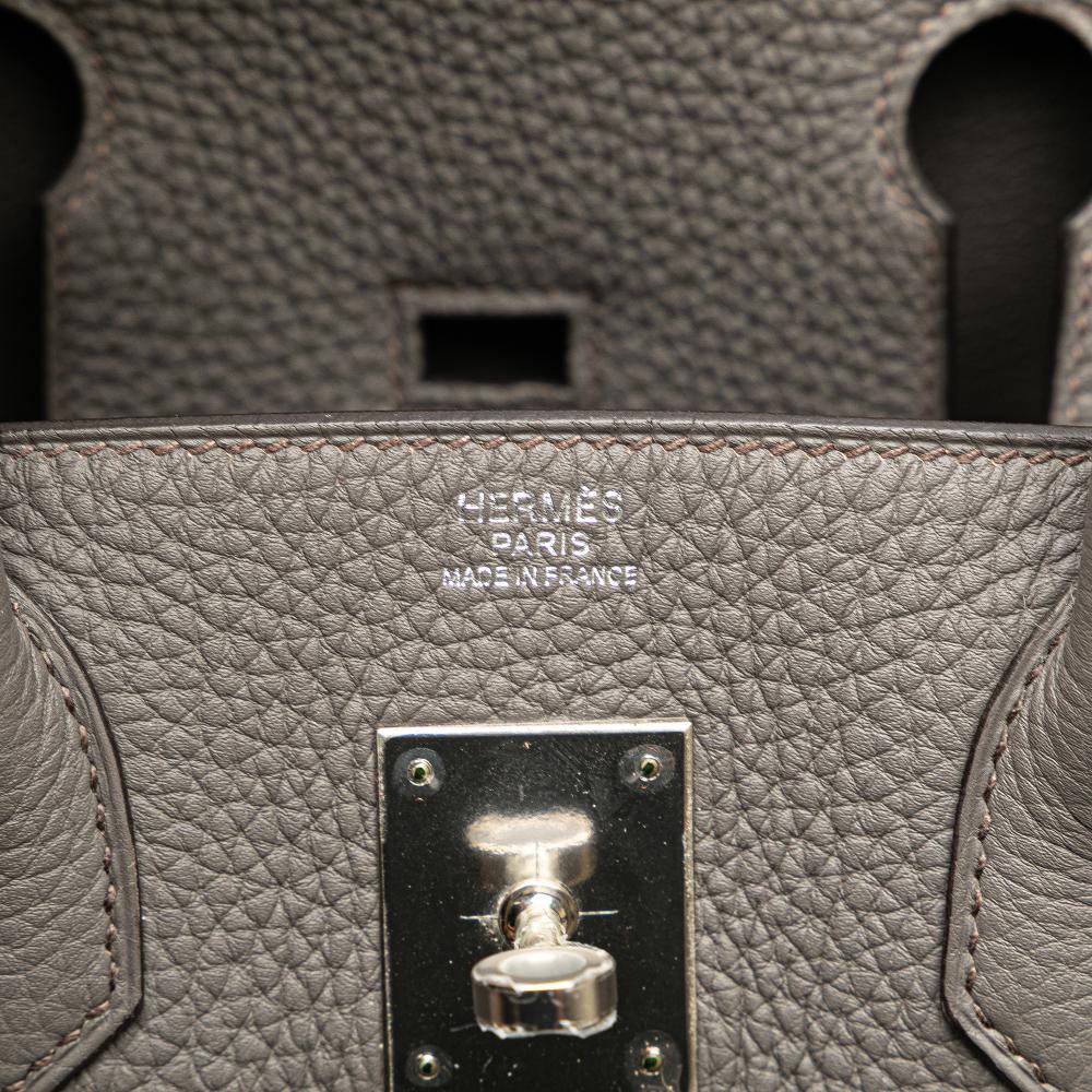 Hermès AB Hermès Gray Calf Leather Togo Birkin Retourne 30 France