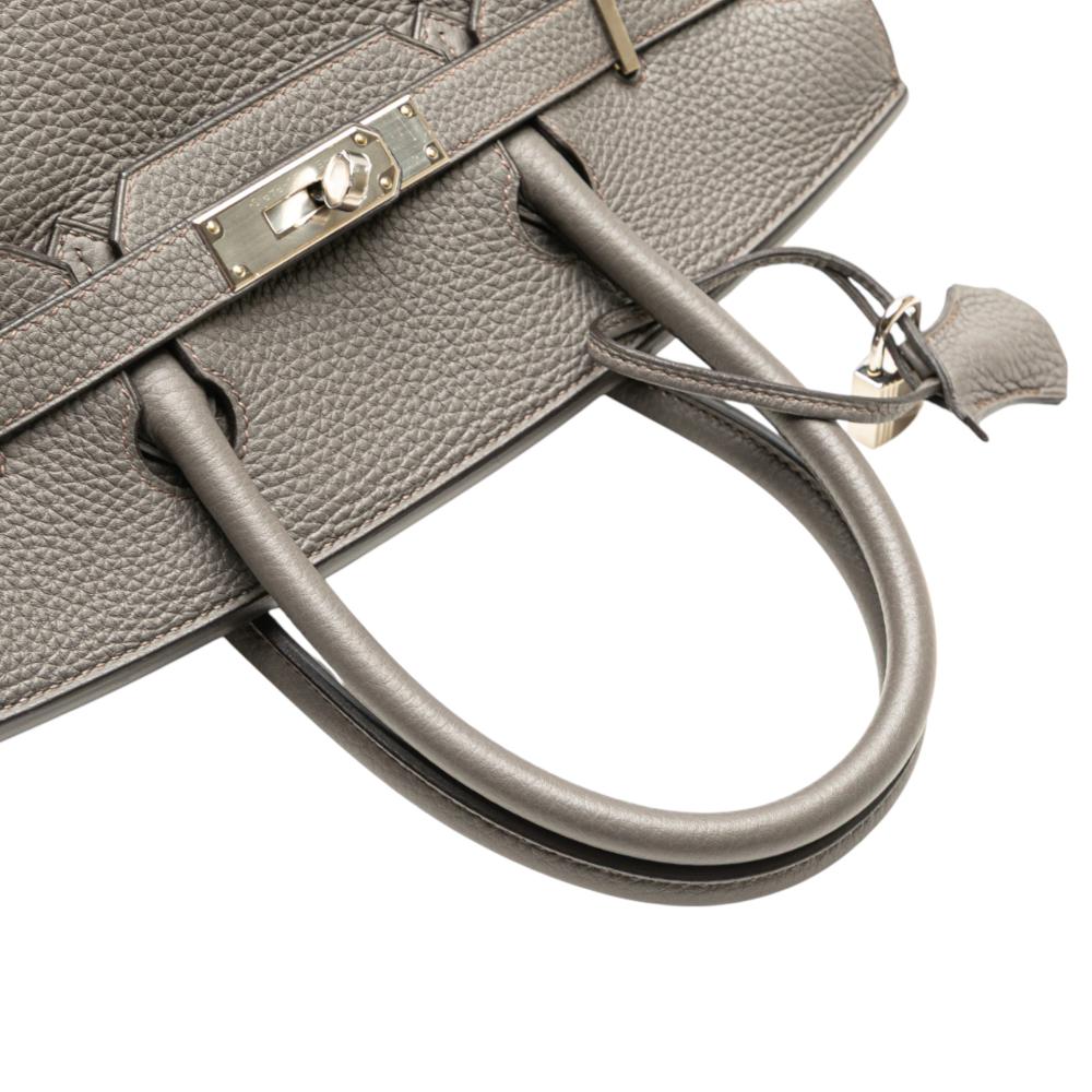 Hermès AB Hermès Gray Calf Leather Togo Birkin Retourne 30 France