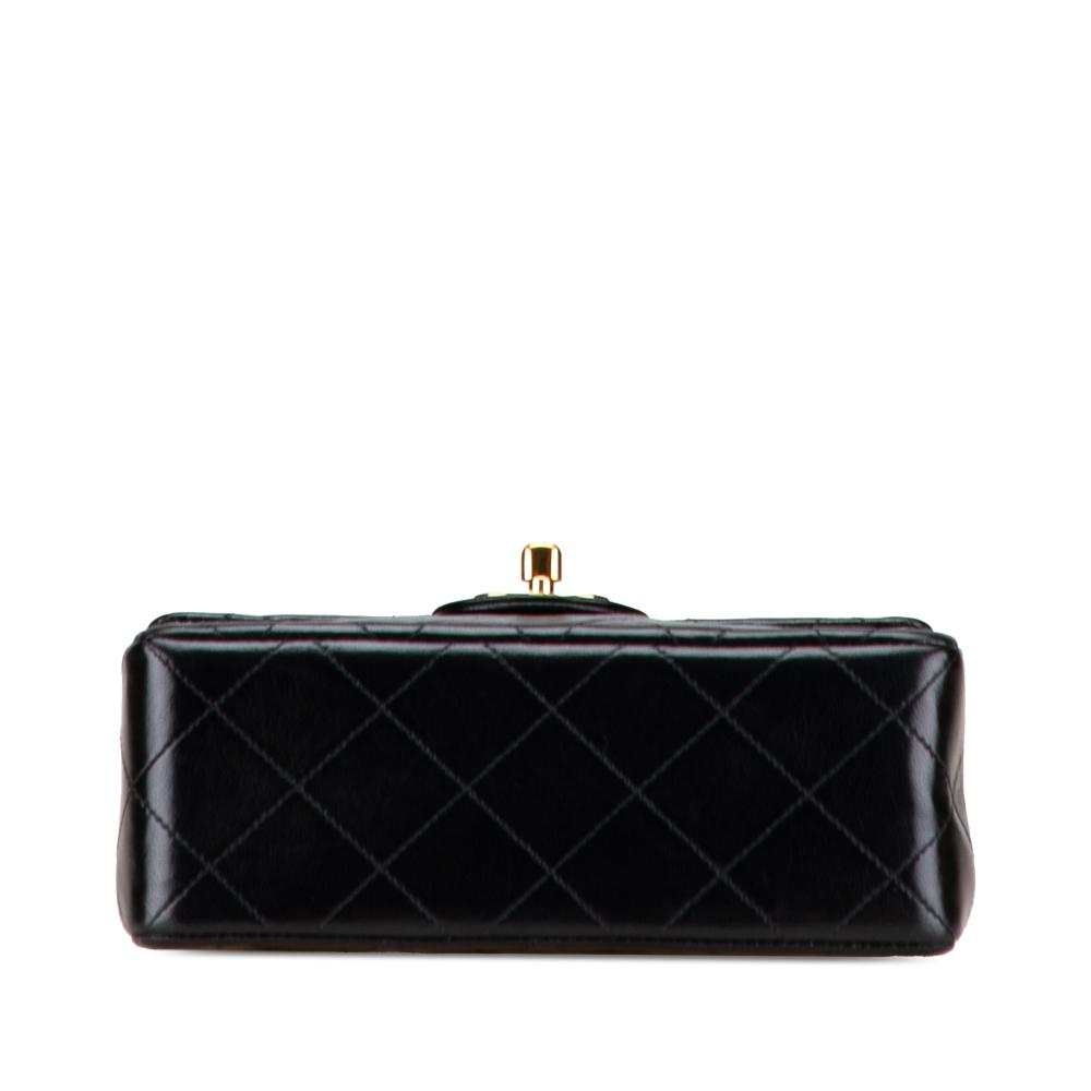 Chanel B Chanel Black Lambskin Leather Leather Mini Square Classic Lambskin Single Flap France