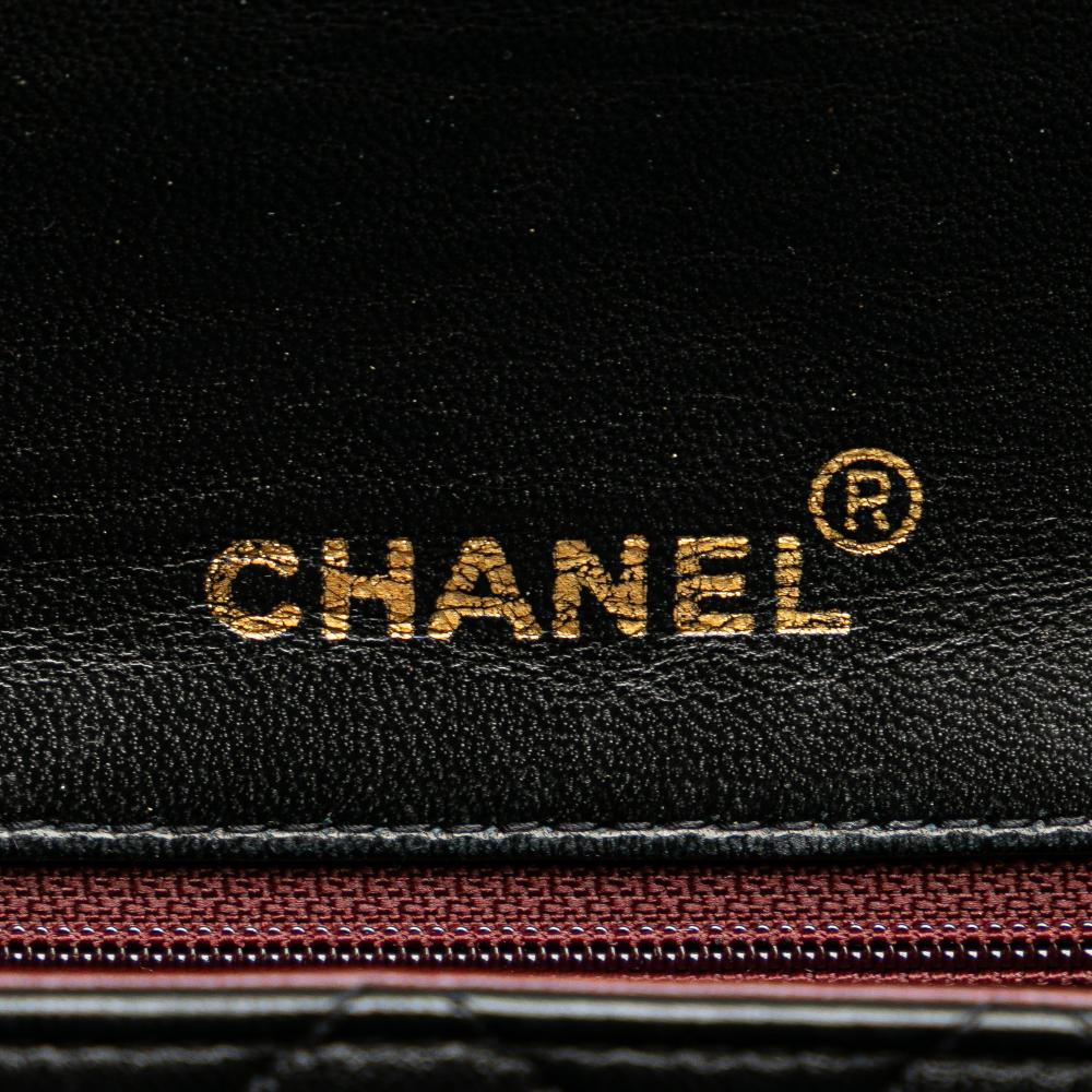 Chanel B Chanel Black Lambskin Leather Leather Mini Square Classic Lambskin Single Flap France