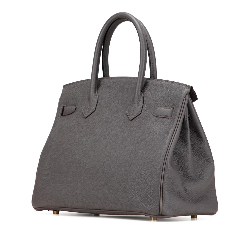Hermès AB Hermès Gray Calf Leather Togo Birkin Retourne 30 France