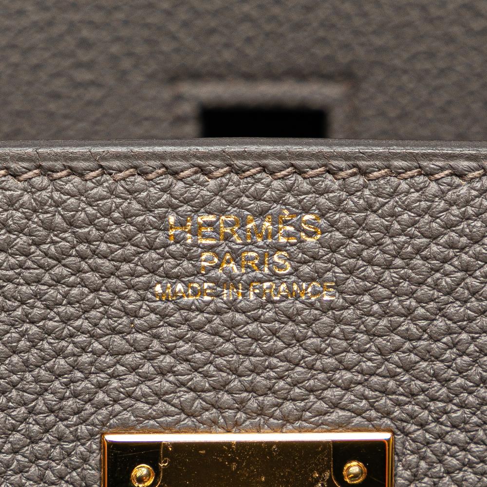 Hermès AB Hermès Gray Calf Leather Togo Birkin Retourne 30 France