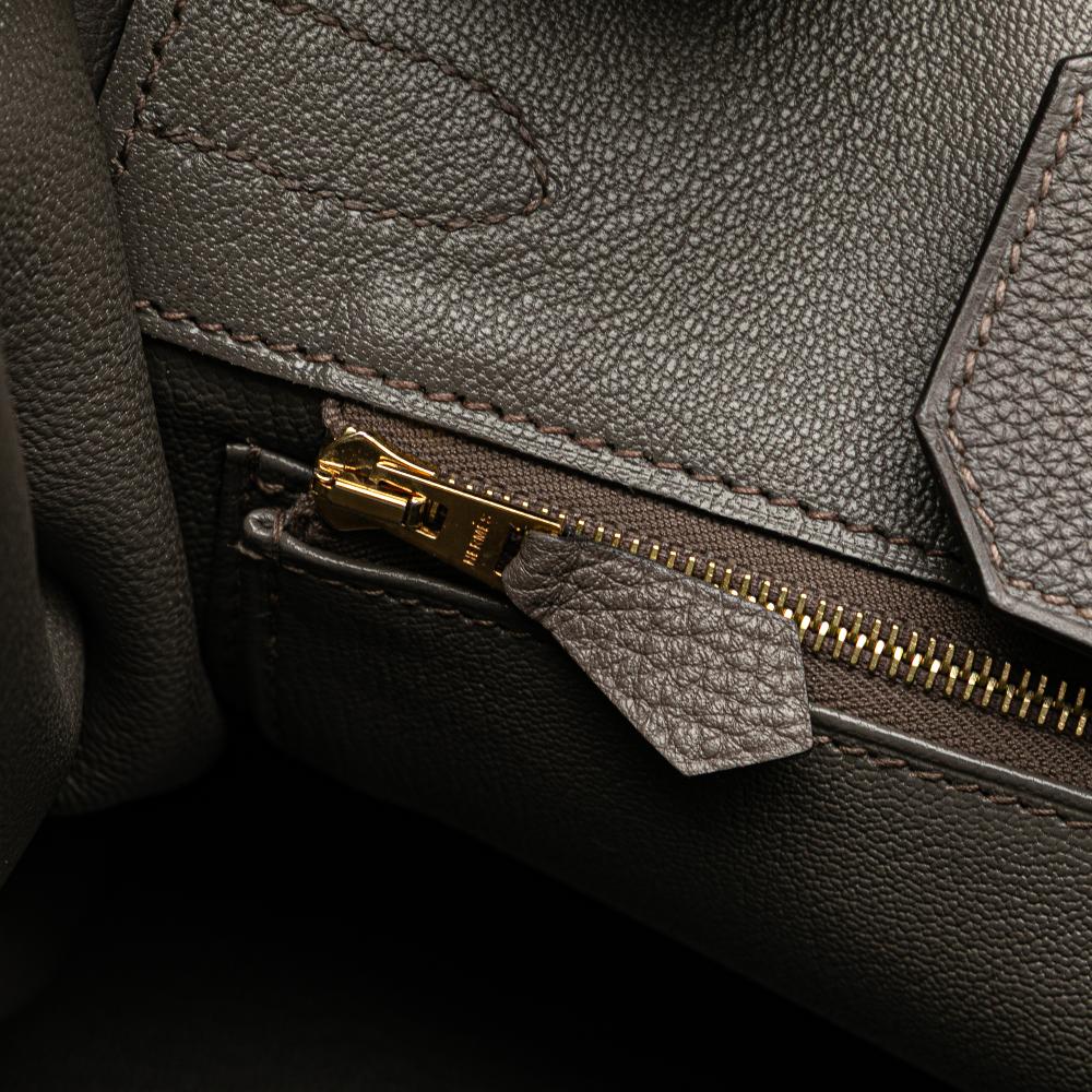 Hermès AB Hermès Gray Calf Leather Togo Birkin Retourne 30 France