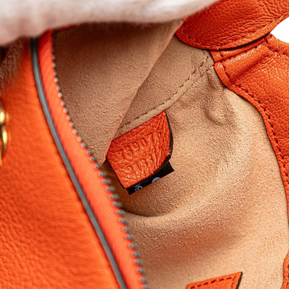 Gucci AB Gucci Orange Calf Leather Mini Aphrodite Shoulder Bag Italy