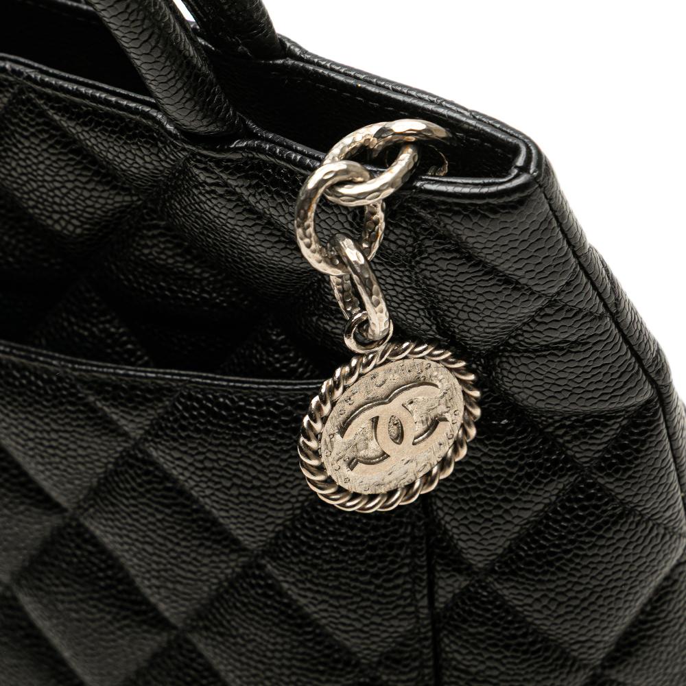 Chanel B Chanel Black Caviar Leather Leather Caviar Medallion Tote France