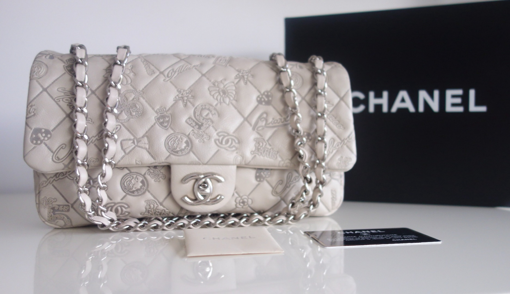 Chanel classic medium beige bag