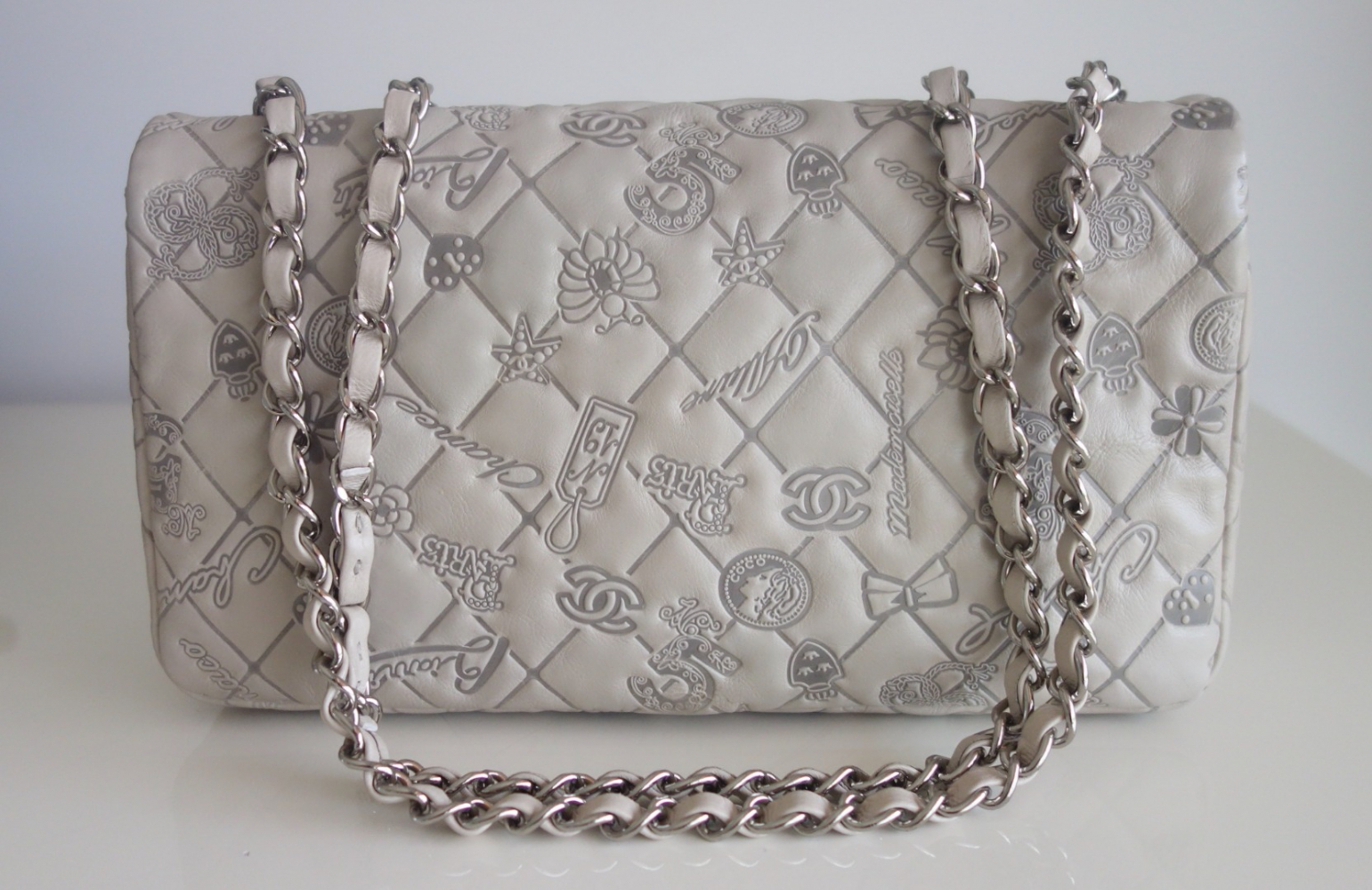 Chanel classic medium beige bag