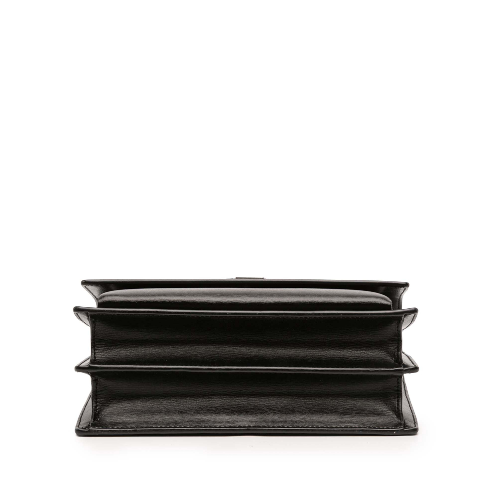 Saint Laurent Sunset Leather Flap Crossbody Black