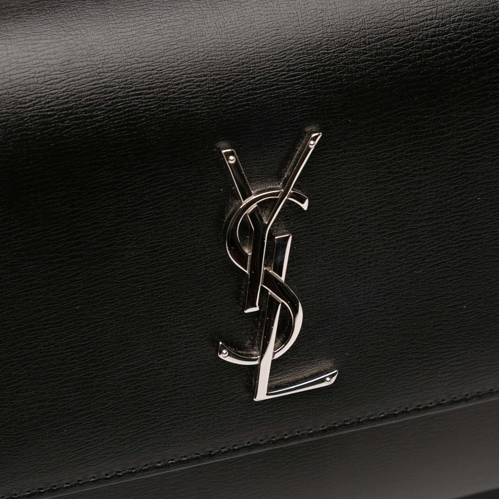 Saint Laurent Sunset Leather Flap Crossbody Black