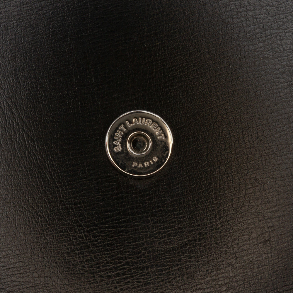 Saint Laurent Sunset Leather Flap Crossbody Black