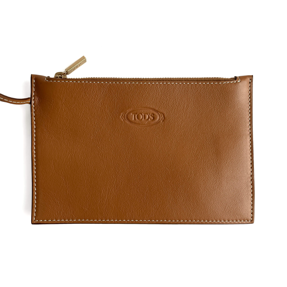 Tod's T Timeless Mini Woven Raffia and Leather Shopper Crossbody Natural brown