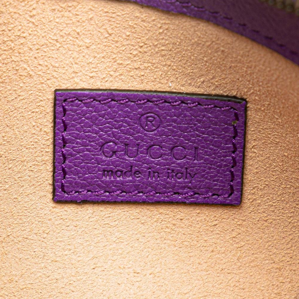 Gucci AB Gucci Purple Calf Leather Mini Aphrodite Shoulder Bag Italy