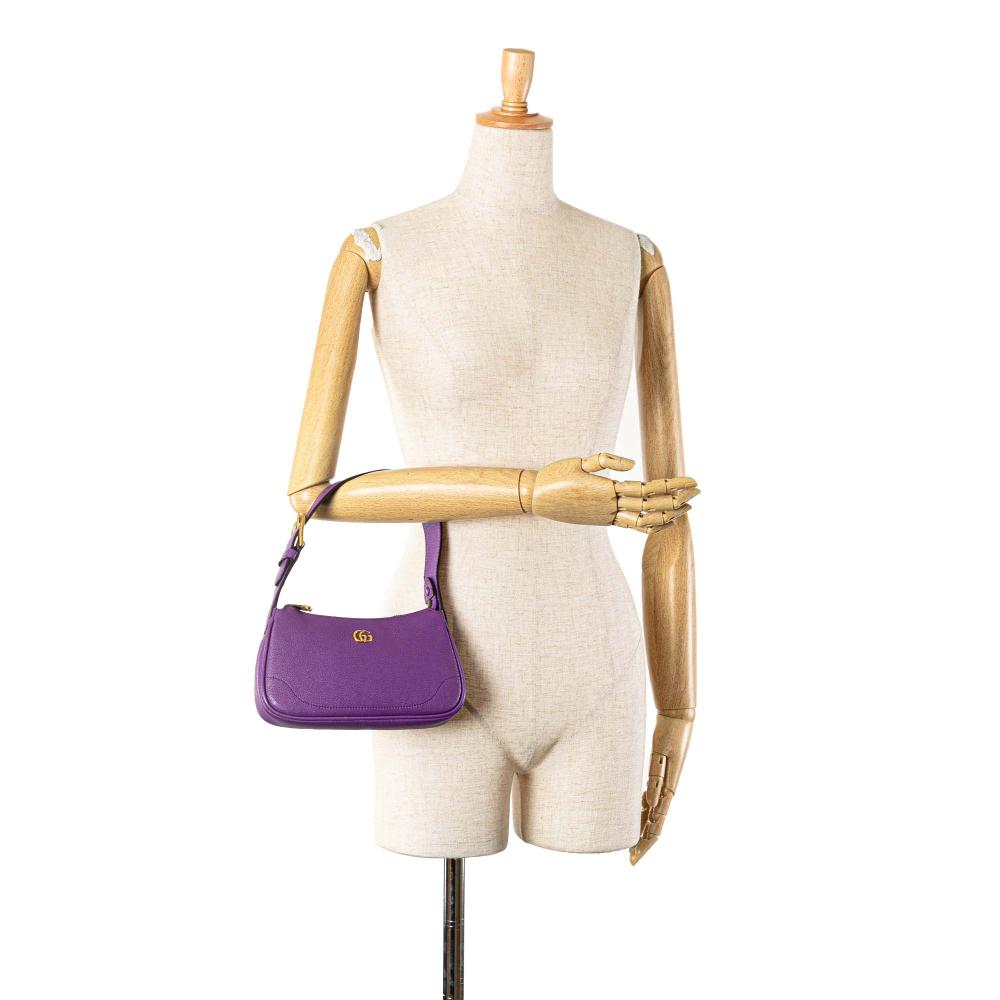 Gucci AB Gucci Purple Calf Leather Mini Aphrodite Shoulder Bag Italy
