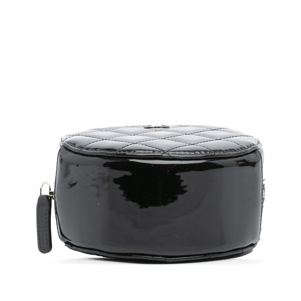 Chanel AB Chanel Black Patent Leather Leather Quilted Patent Round As Earth Crossbody Italy