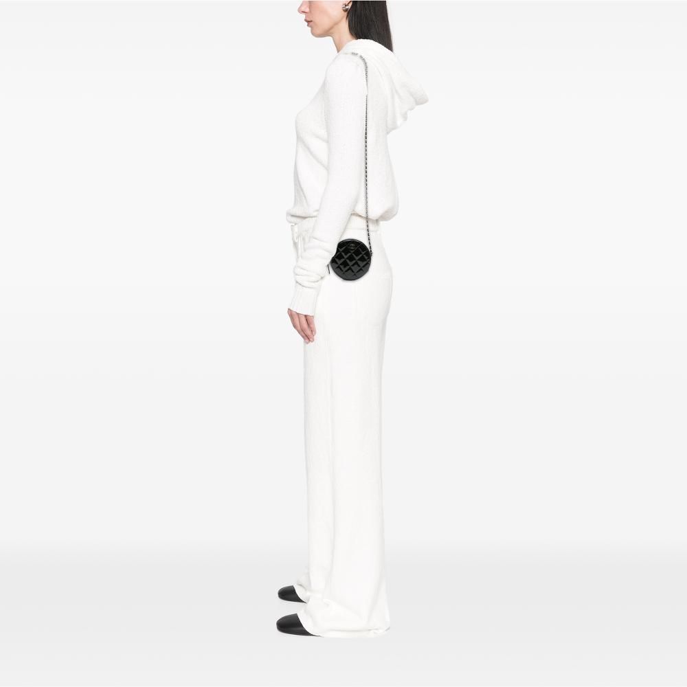 Chanel AB Chanel Black Patent Leather Leather Quilted Patent Round As Earth Crossbody Italy