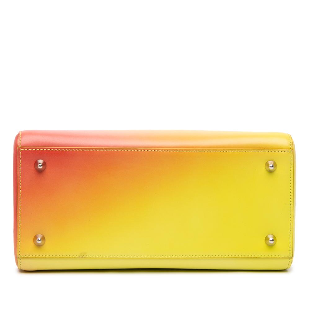 Christian Dior B Dior Yellow with Orange Calf Leather Medium Ombre skin Lady Dior Italy
