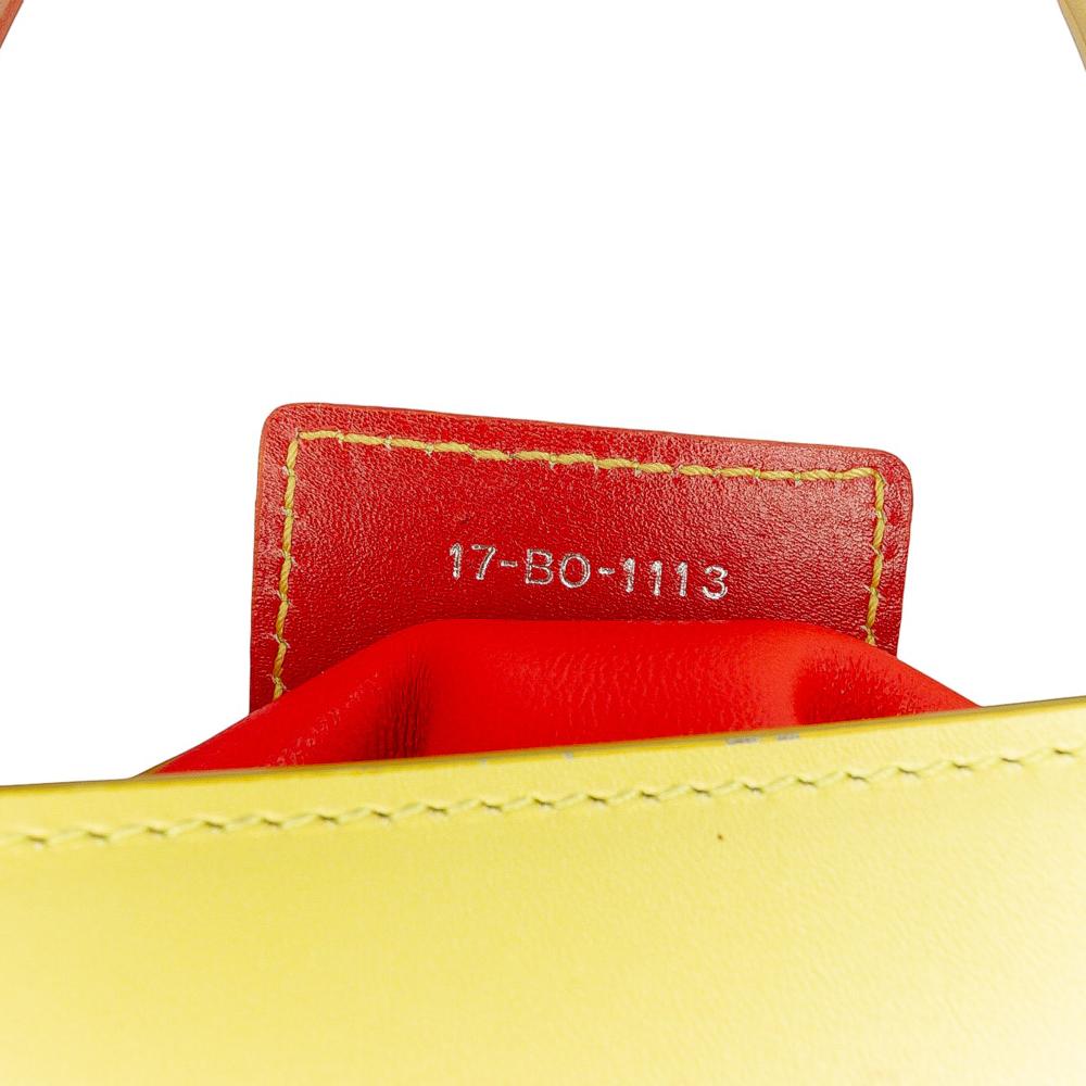 Christian Dior B Dior Yellow with Orange Calf Leather Medium Ombre skin Lady Dior Italy