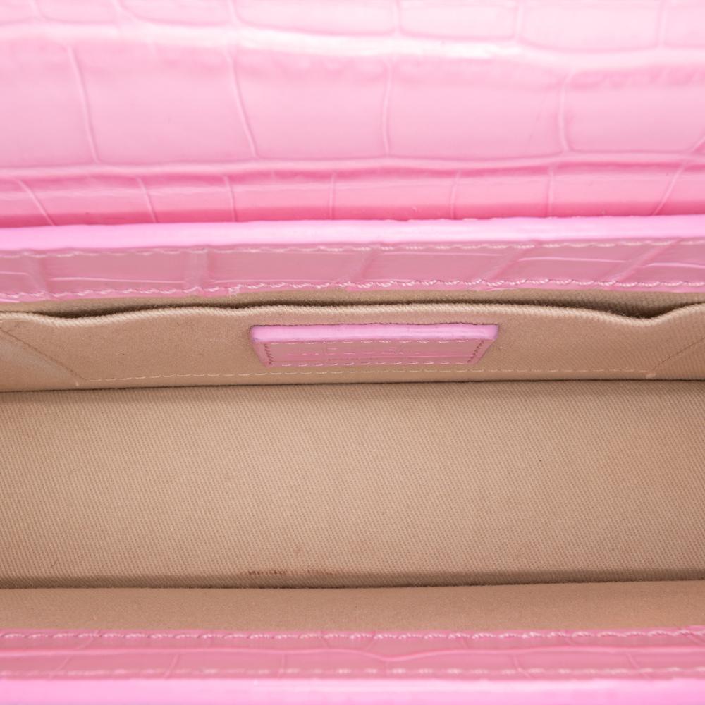 Jacquemus AB Jacquemus Pink Calf Leather Crocodile Embossed skin Le Sac Rond Bag Spain