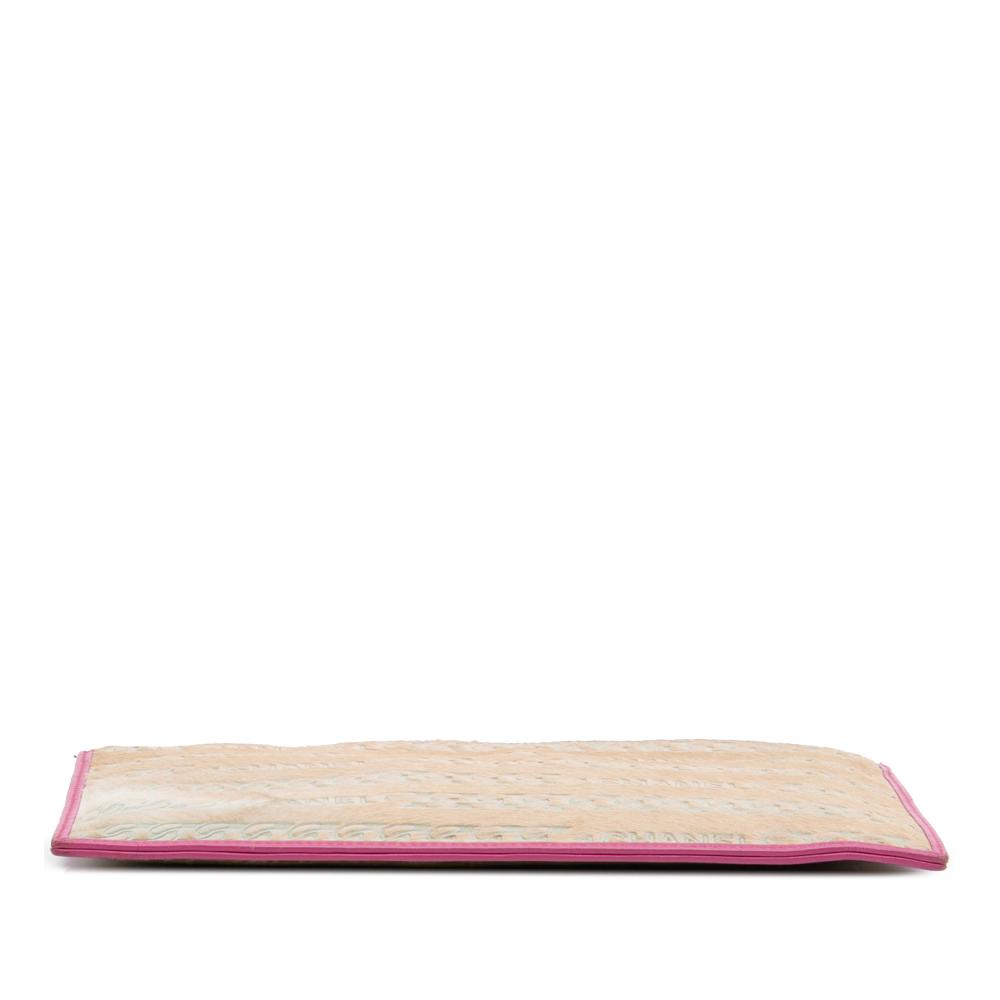 Chanel B Chanel Brown with Pink Hot Pink Calf Leather Pony Hair Logo Chain Pochette Italy