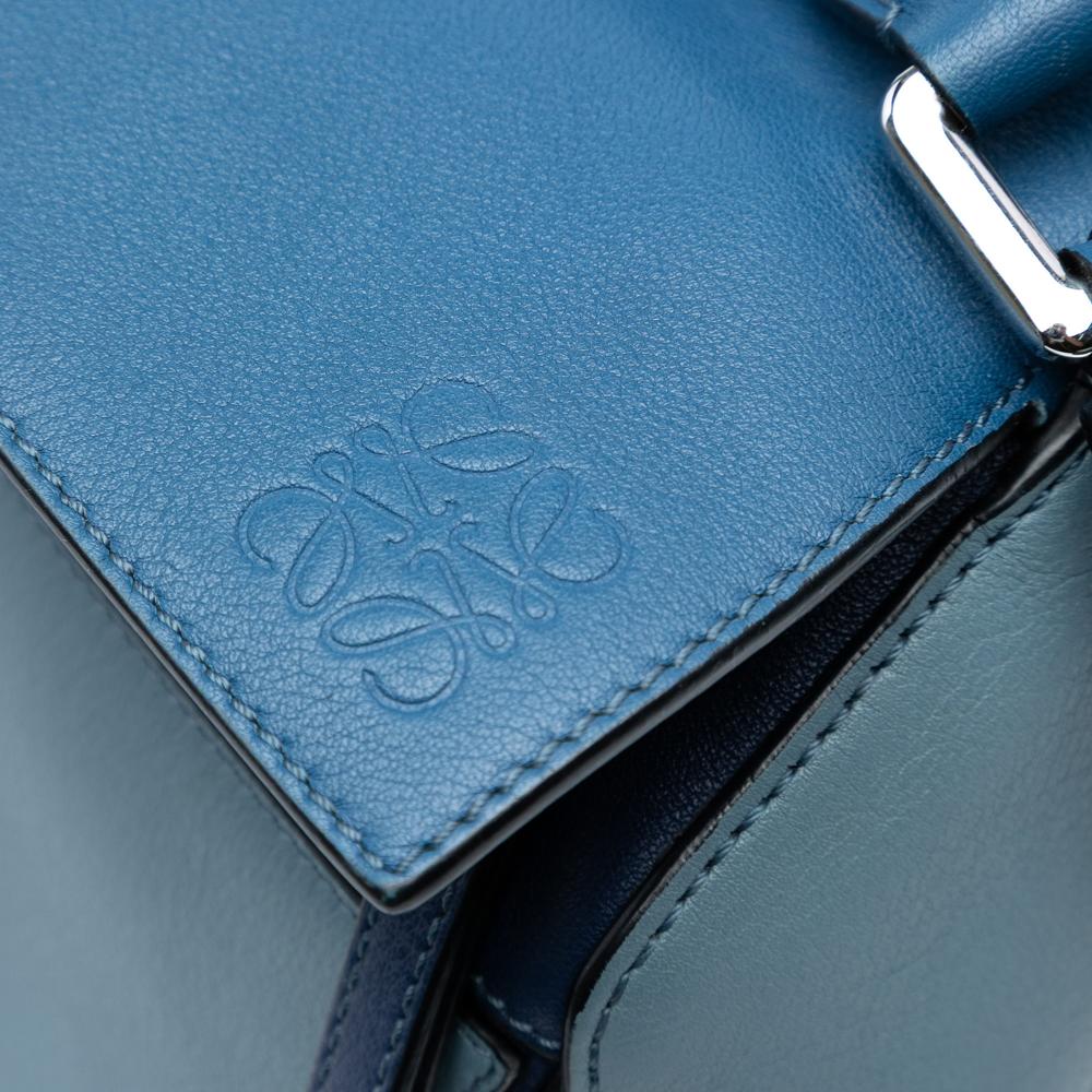 Loewe B LOEWE Blue Calf Leather Medium Tricolor skin Puzzle Satchel Spain