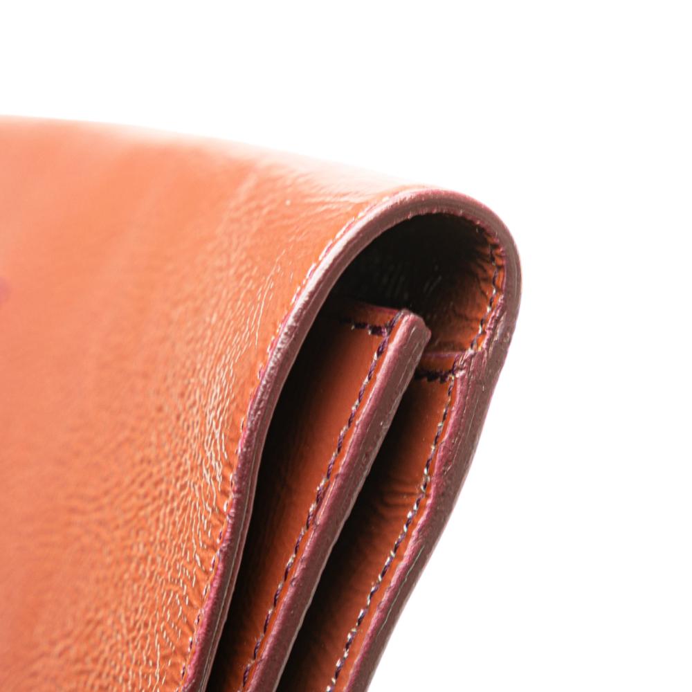 Saint Laurent Brown Patent Leather Leather Large Textured Patent Monogram Belle De Jour Clutch Italy