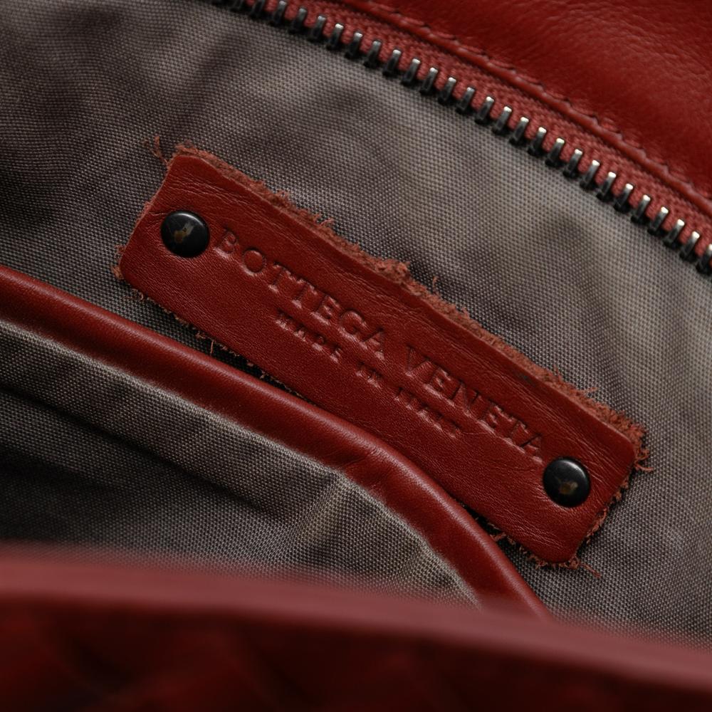 Bottega Veneta B Bottega Veneta Red Bordeaux Nappa Leather Leather Nappa Intrecciato Crossbody Italy