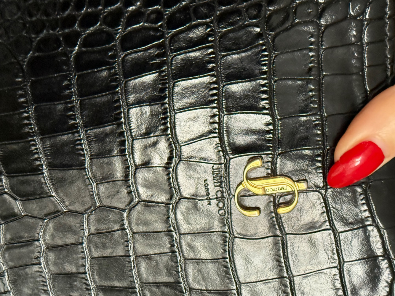 Jimmy Choo Grand fourre-tout East West gaufré au crocodile