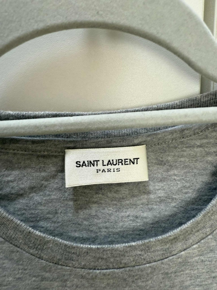 Saint Laurent T-shirt en coton à imprimé Reverse Logo