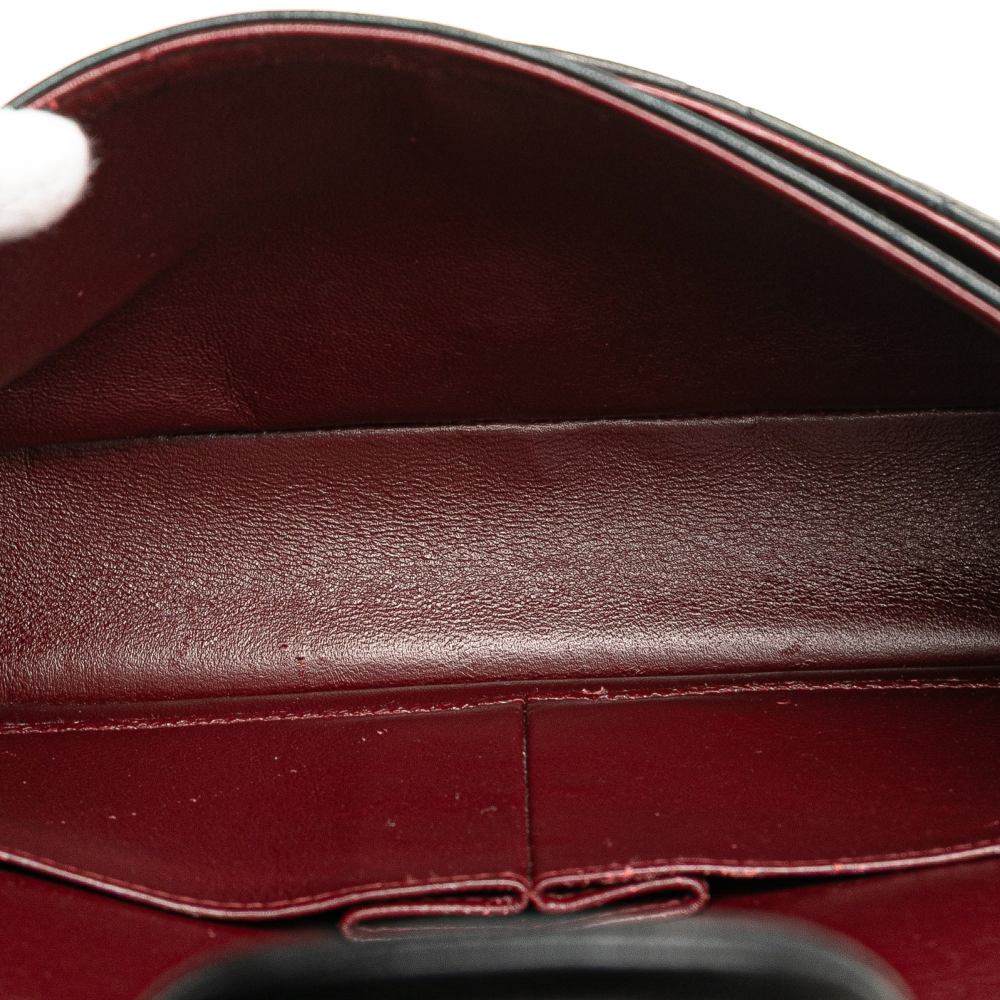 Chanel Vintage Classic Double Flap Medium Lambskin Leather Matelassè Shoulder Bag Black