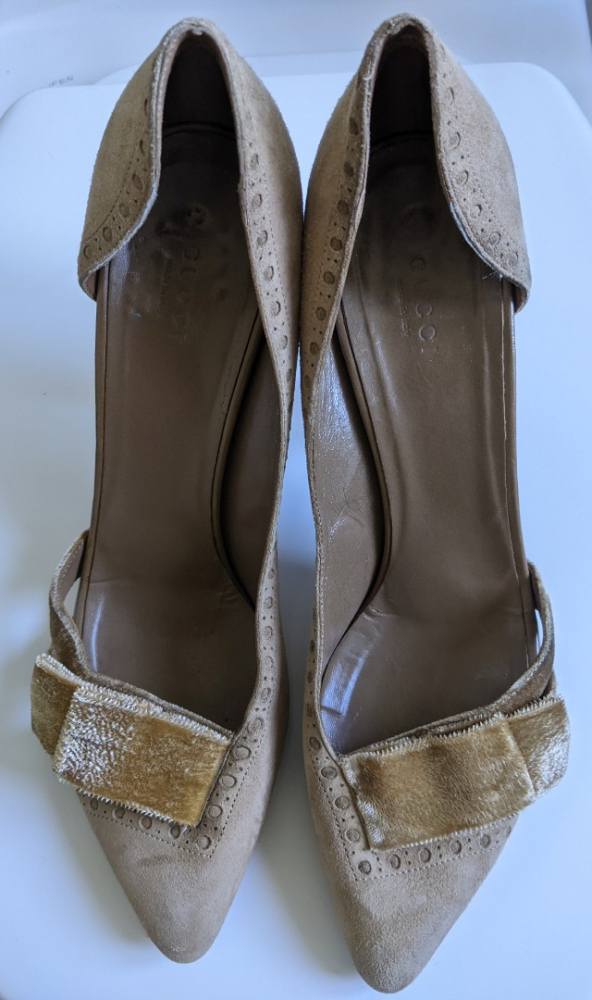 Gucci Escarpins en cuir velours et velours 40.5