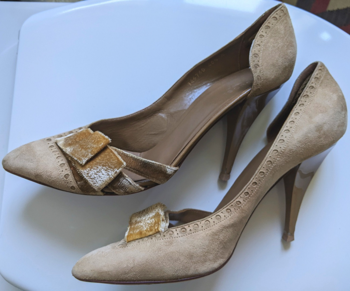 Gucci Escarpins en cuir velours et velours 40.5