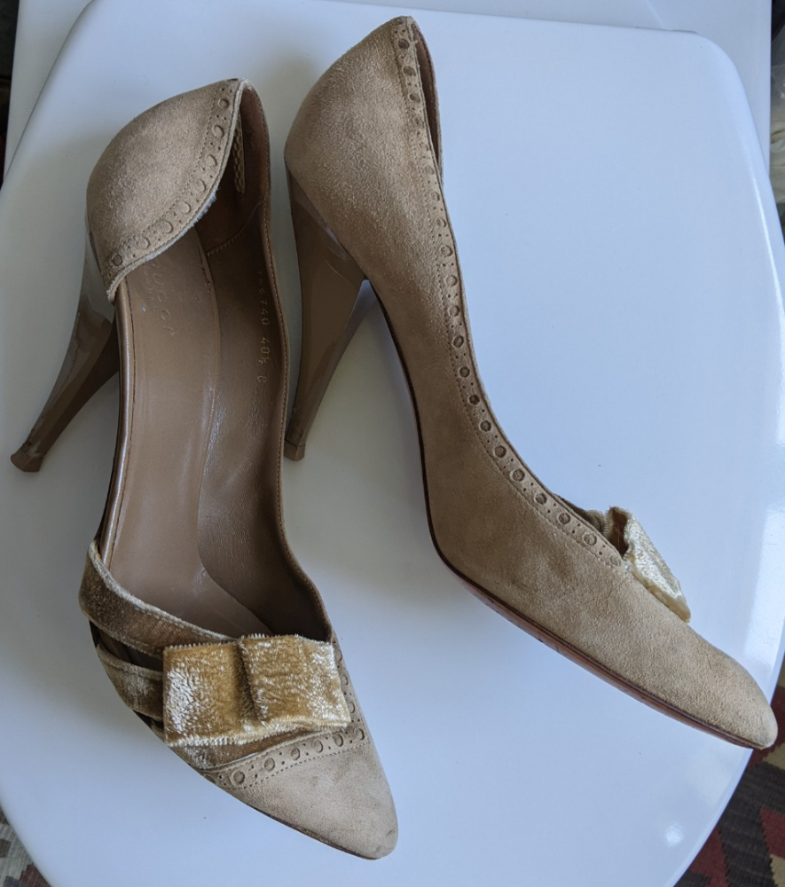 Gucci Escarpins en cuir velours et velours 40.5