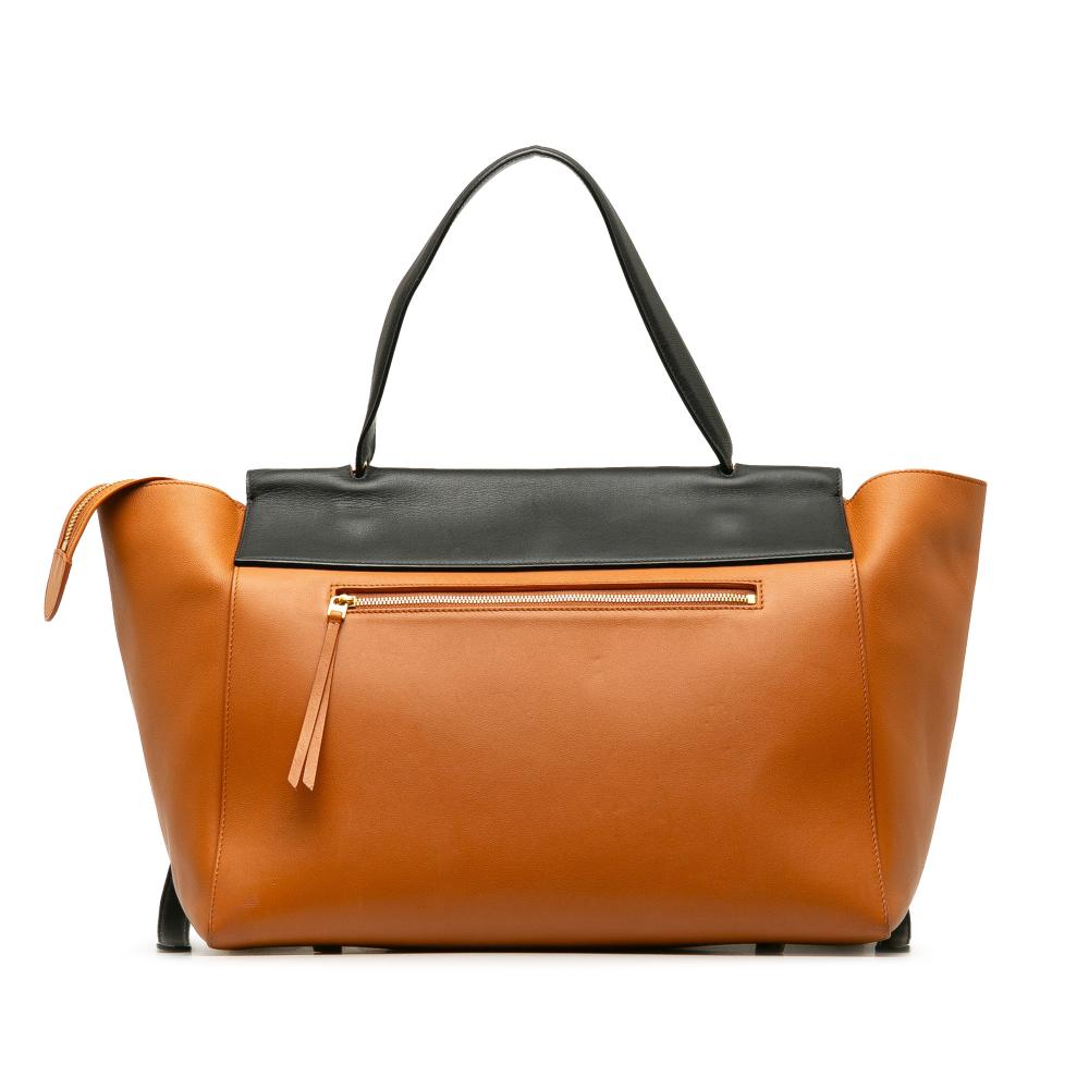Celine B Celine Brown with Black Calf Leather MIni Bicolor Belt Bag Italy