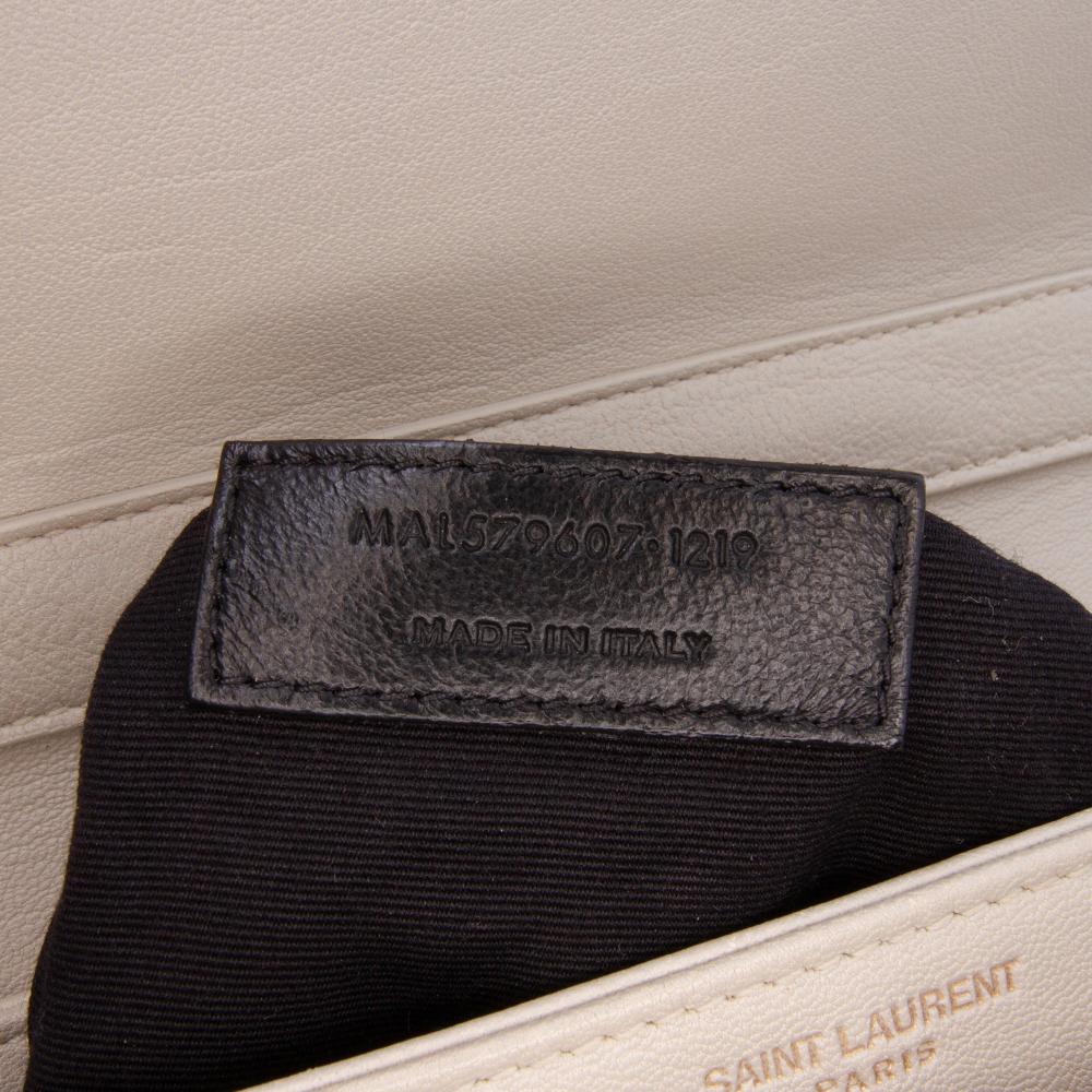 Saint Laurent White Small Quilted Lambskin Becky Chain Shoulder Bag Italy