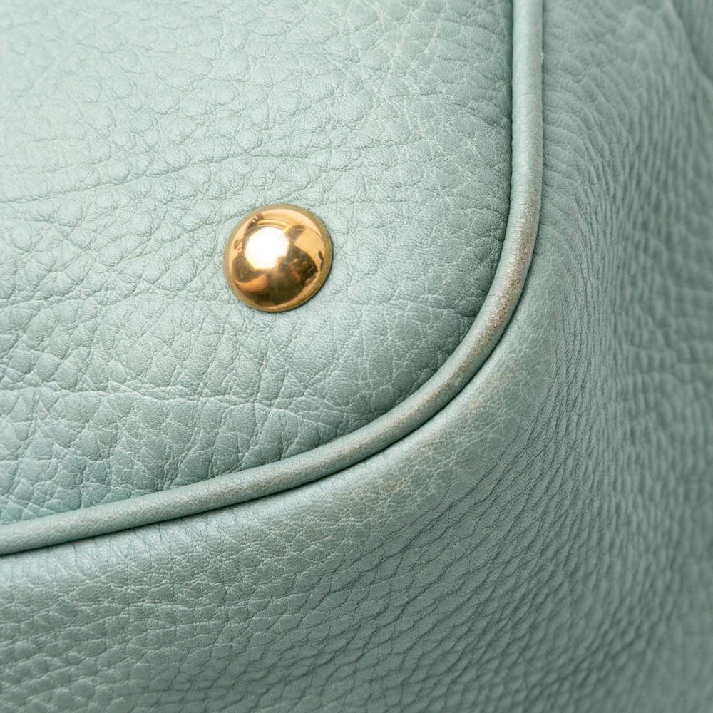 Gucci B Gucci Blue Light Blue Calf Leather Twill Satchel Italy