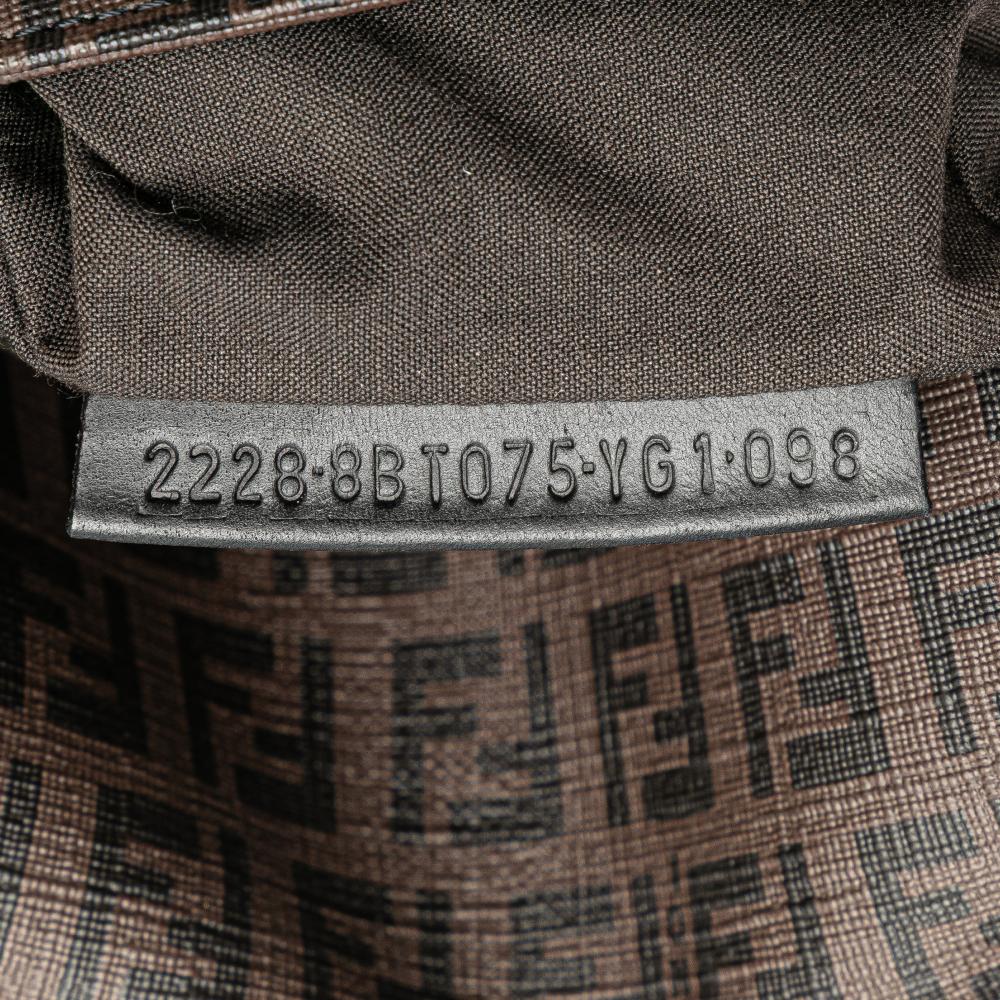 Fendi B Fendi Brown Dark Brown Coated Canvas Fabric Zucchino Spalmati Crossbody Italy