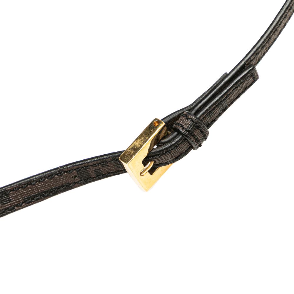 Fendi B Fendi Brown Dark Brown Coated Canvas Fabric Zucchino Spalmati Crossbody Italy