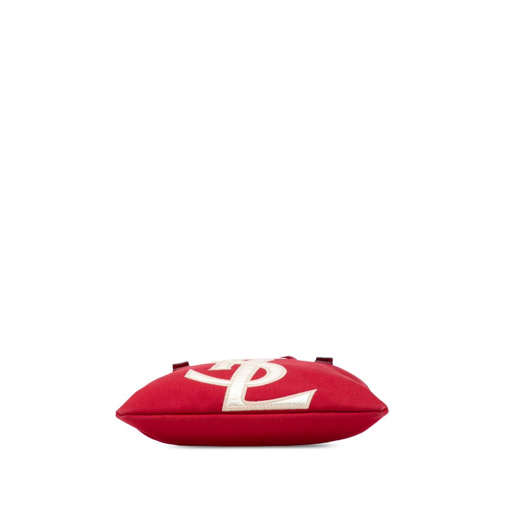 Saint Laurent B Saint Laurent Red Canvas Fabric Kahala Tote Italy