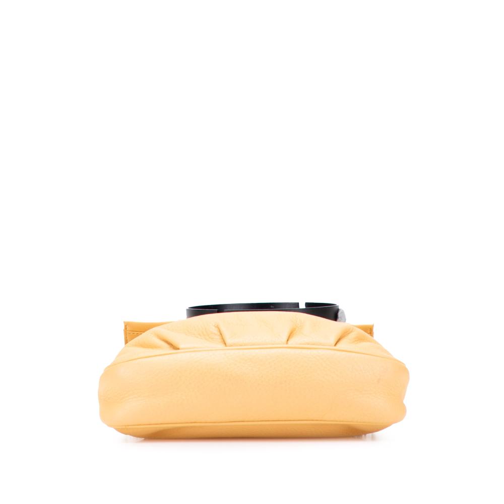 Fendi B Fendi Yellow Light Yellow Calf Leather Fendista Pochette Crossbody Italy