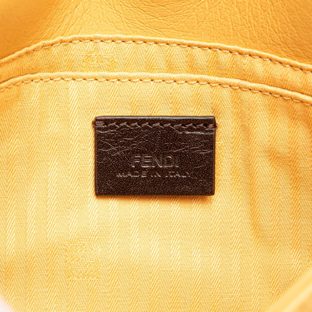 Fendi B Fendi Yellow Light Yellow Calf Leather Fendista Pochette Crossbody Italy
