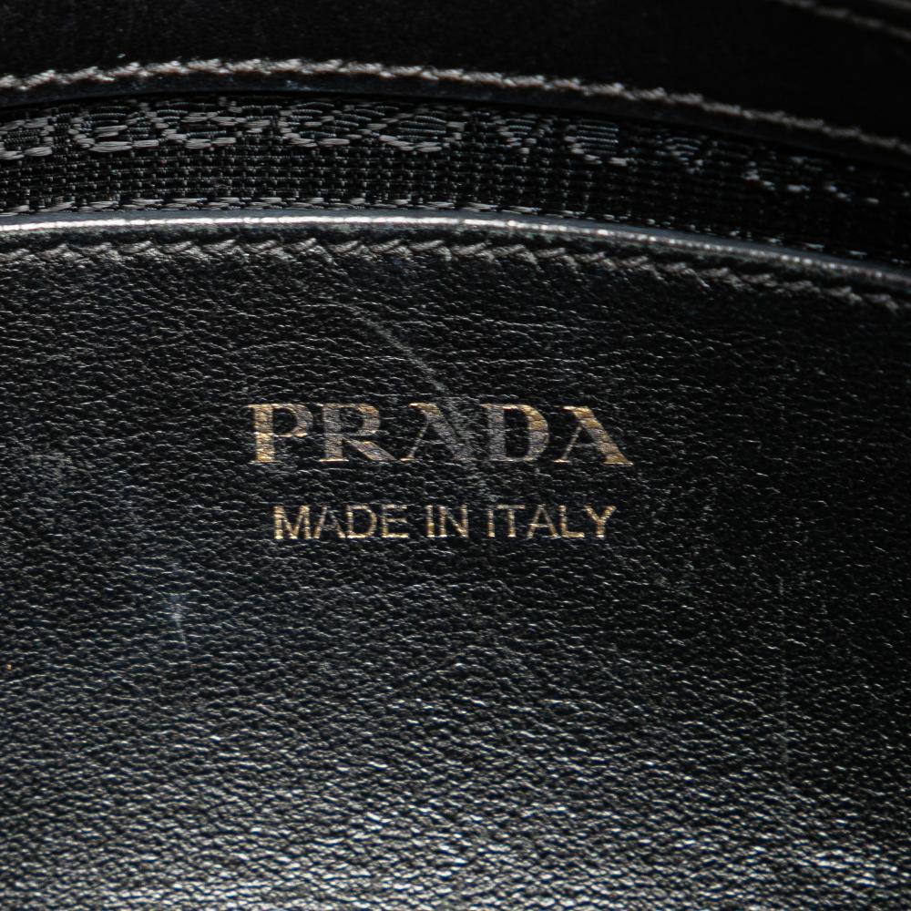 Prada B Prada Black Saffiano Leather and City Calf Esplanade Satchel Italy