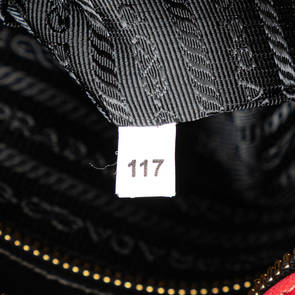 Prada B Prada Black Saffiano Leather and City Calf Esplanade Satchel Italy