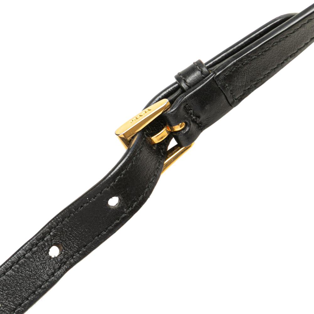 Prada B Prada Black Saffiano Leather and City Calf Esplanade Satchel Italy