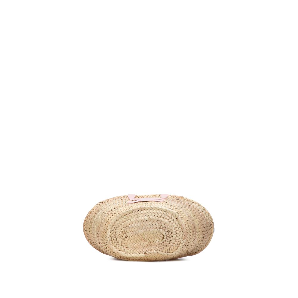 Celine AB Celine Brown Beige Raffia Natural Material Teen Cuir Triomphe Classic Panier Tote Morocco