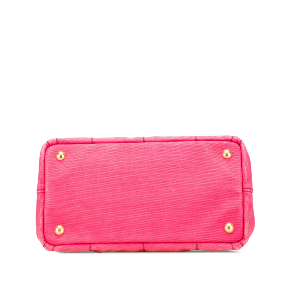 Prada B Prada Pink Hot Pink Canvas Fabric Small Canapa Logo Satchel India