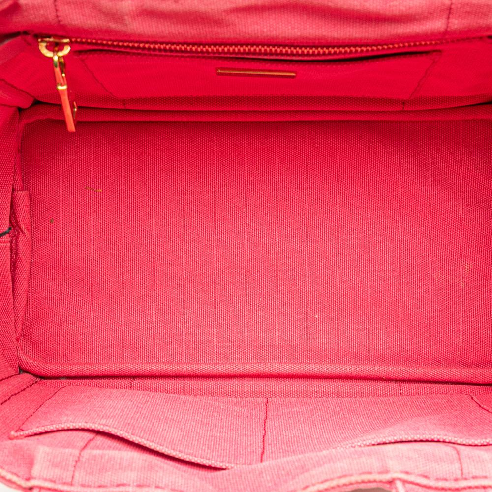 Prada B Prada Pink Hot Pink Canvas Fabric Small Canapa Logo Satchel India