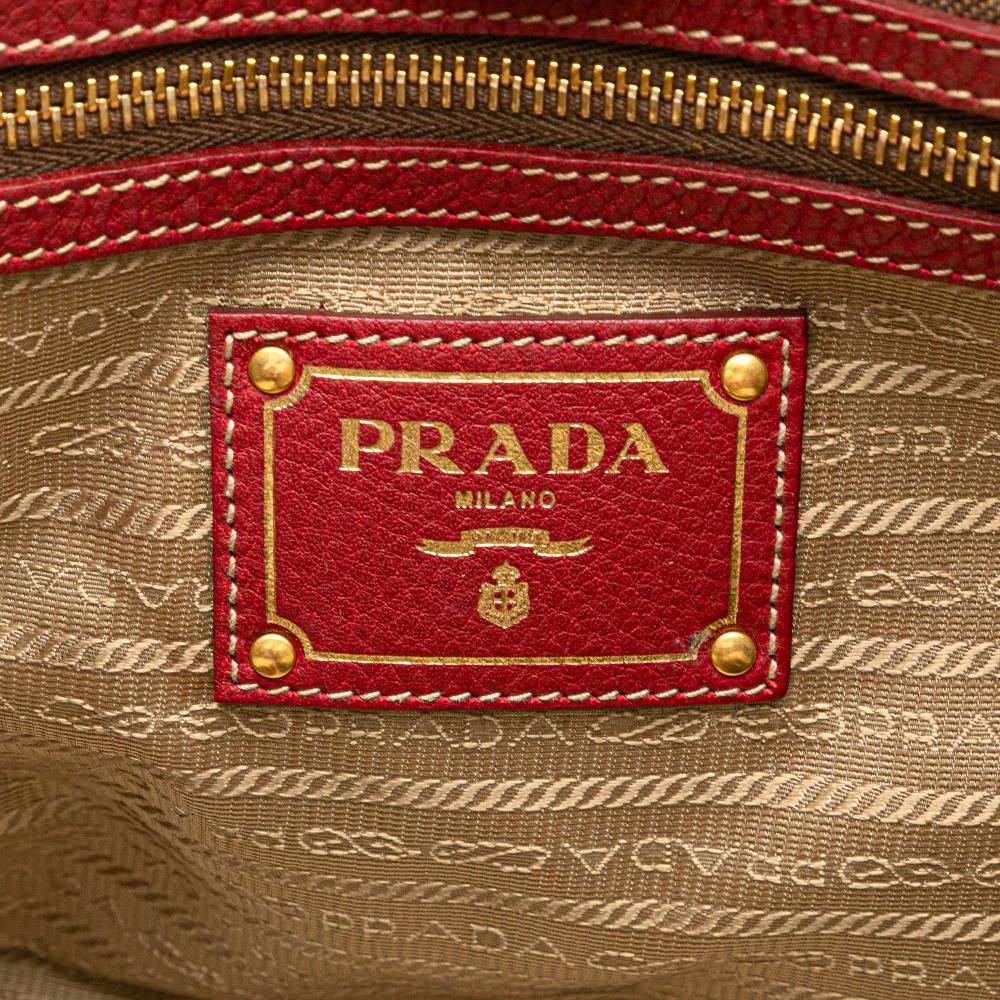 Prada B Prada Brown Beige with Pink Rose Gold Canvas Fabric Canapa Logo Bow Satchel Turkey