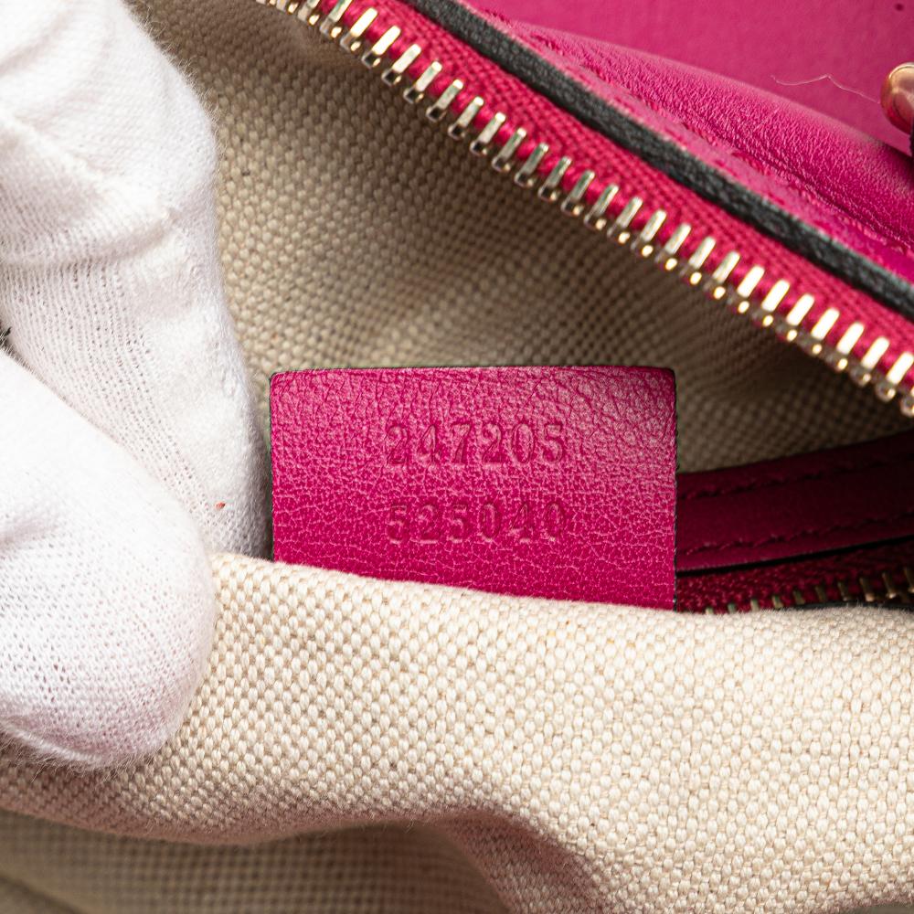 Gucci B Gucci Pink Dark Pink Calf Leather skin Joy Boston Bag Italy